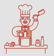 Illustration of a happy chef